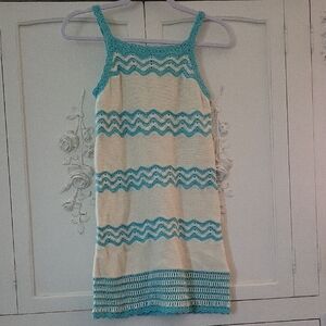GAP Kids Dress in Cream and Blue